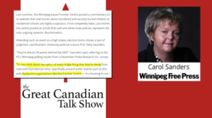 TGCTS Video: The Great Canadian Talk Show highlights- A lesson in journalism and the Frontier Centre – clip from Jan. 18 2023